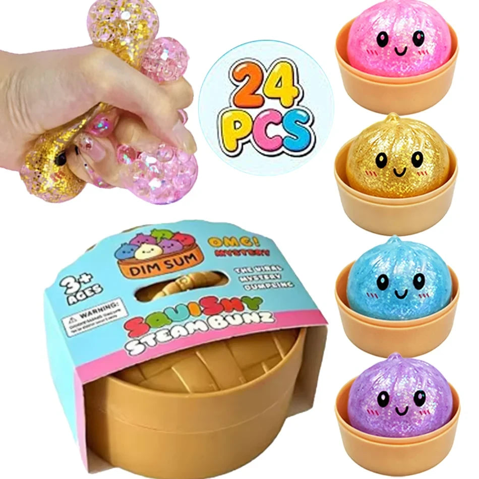 Juguete antiestrés dumpling con caja